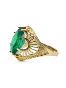 Aur galben 14K Smarald Inel Vintage Craft  vrc003y